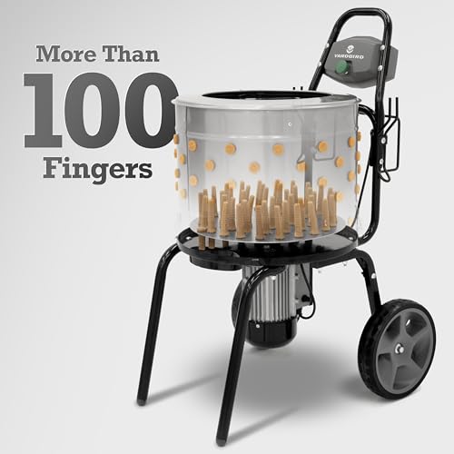 Yardbird 44204 Chicken Plucker, Easy On/Off Button, Integrated Hose and Cord Hooks, 20" Stainless Steel Tub, 1.2 HP Motor, 111 Natural Soft Fingers, Integrated Irrigation Ring and Included Y-Valve - style: CHICKEN PLUCKER