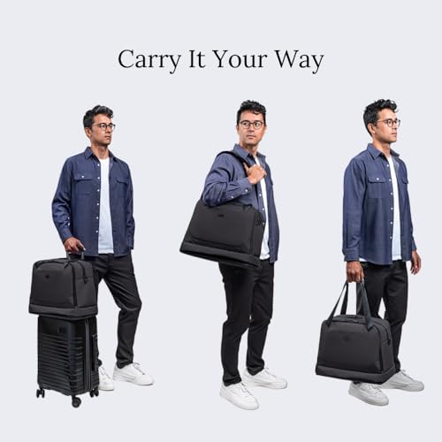 Knack Expandable Metro Duffel Midnight Black | Expands from 26L to 36L to organize whatever your day requires. - color: Midnight Black, style: Metro Duffel