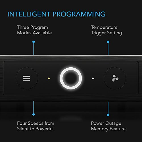 AC Infinity AIRCOM S8, Quiet Cooling Blower Fan System 17" Rear-Exhaust | Designed for Receivers, Amps, DVR, AV Cabinet Components - size: 17" Rear-Exhaust, style: Speed Controller