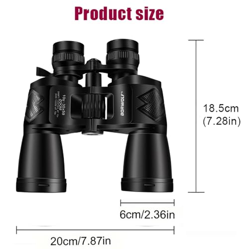 10-30X50 High Magnification HD Long Range Zoom 10X-30X Magnification Wide Angle Binoculars for Hunting Telescope