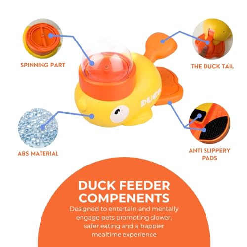 Duck Dog Treat Dispenser, Interactive Puzzle Toy, Slow Feeder Dog Bowls