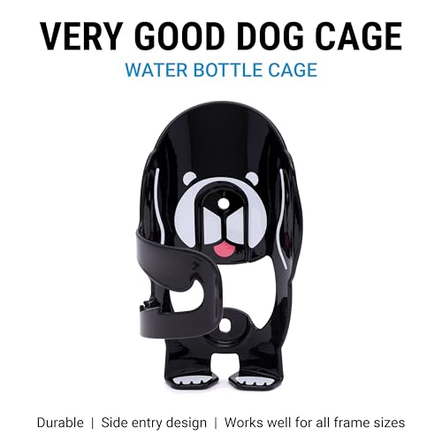 Portland Design Works Water Bottle Cage - Lightweight Water Bottle Holder for Bikes, Very Good Dog Cage, Black - style: Very Good Dog Cage - Black