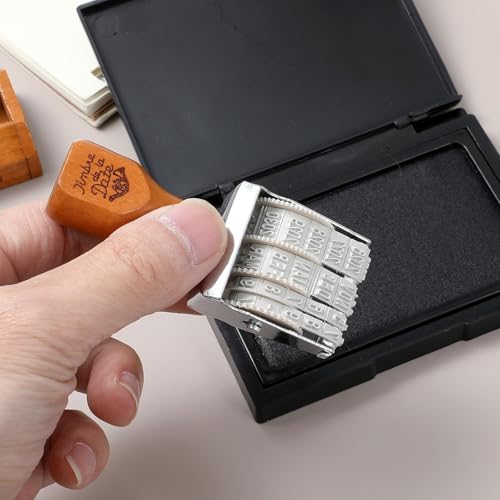 DIY Date Stamp，Roller Date Stamper Day Month Year，Library Stamp Egg Stamp Time Stamp Scrapbooking Stamps for Scrapbooking Wooden Stamps（for 2026-2037 Year or 2025-2036）