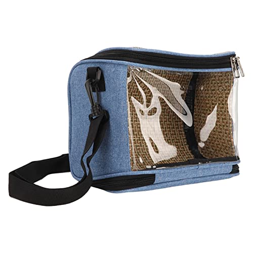 Bird Carrier Bag,Portable Travel pet Hamster Bag,Transparent Lightweight Breathable Parrot Travel Cage for Cockatiels Parakeets Small Bird Rat Guinea Pig Squirrel Carrier (Blue) - color: Blue