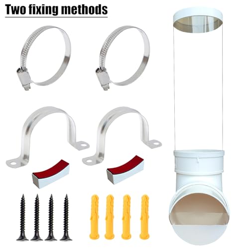 PVC Chicken Feeder,Outdoor Automatic Chicken Feeder,Chicken feeders no Waste,wall Mount Weatherproof Chicken Gravity Feeder (Transparent) - color: transparent