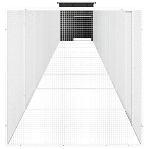 Industrial Style Chicken House with Easy Assembly, Large Galvanized Steel Poultry Coop for Multiple Chickens, Outdoor Chicken Cage Anthracite Grey 78.7x35.8x39.4 Inches