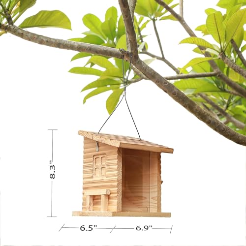 Bird Feeder for Outdoor,Outside Hanging Bird Feeder Mealworms Feeder Squirrel Proof, Bluebird House Feeder with Clear Acrylic Window - Perfect Bird Feeders for Outside