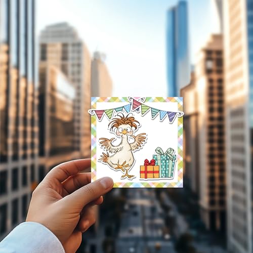 CHGCRAFT Happy Animal Clear Stamps Cow Chicken Lion Transparent Stamps Animal Party Silicone Clear Stamp Seals for Carding Making DIY Scrapbooking Photo Album Decoration, 4.3x6.3 inch - style: Animal Party