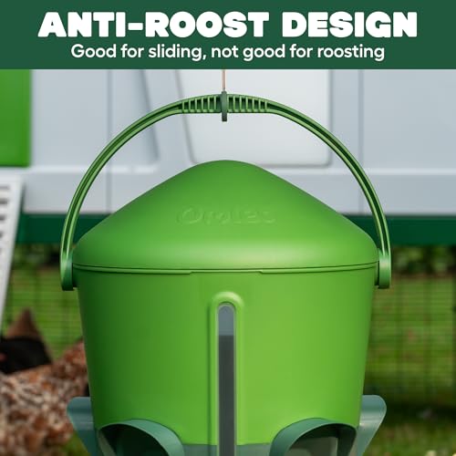 Omlet Insulated Chicken Waterer, 3 Gallon | Stay-Clean Automatic Water Dispenser for Chickens | BPA-Free | Anti-Roost Domed Lid | Includes 5 Cups & Nipples | Eglu Green - color: Eglu Green, size: 3 Gallon