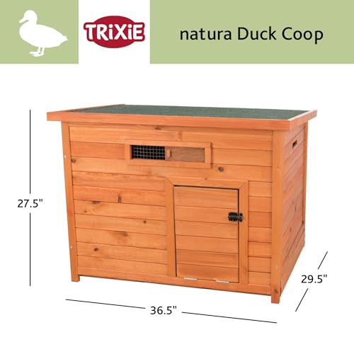 Trixie Natura Duck Coop – Wooden Duck House for Free Roaming Ducks – Chicken Crate Suitable for Quails and Other Poultry – in Brown