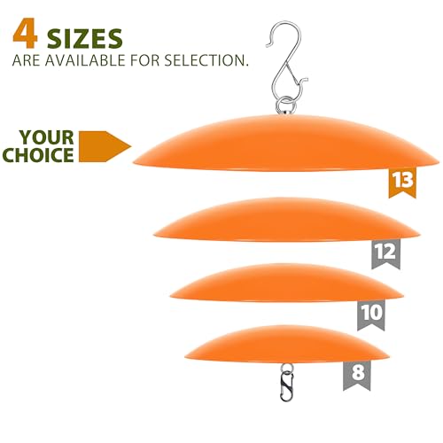 13" Bird Feeder Rain Guard, Hummingbird Feeder Shade Dome Cover, Hanging Baffle for Bird Feeder Pole,Smart Birds Feeder's Umbrella(Translucent Orange), 1 Pack - color: Translucent Orange, size: 13Inch / 1 Pack