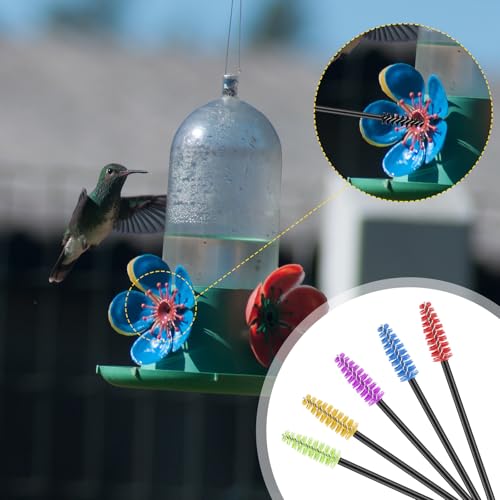 37 Pieces Hummingbird Feeder Cleaning Brush 3 Size Mini Nylon Tube Brushes Set 2 in 1 Double Headed Hummingbird Brush Cleaner for Bottles Tubes Jars Bird Feeder(Blue) - color: Blue
