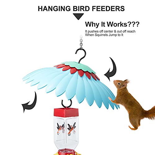 Beserie Squirrel Baffle,Hang from Bird Feeders for Outdoors Squirrel Proof, Protect Feed Green Dome Attract Hummingbirds, Moat Proof, Easy to Clean-14inch(Blue) - color: Blue 14in