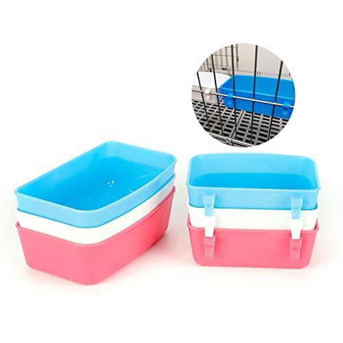 Rabbit Feeder Waterer Chicken Guinea Pig Cage Bowl Food Water Hanging Watering Container Feeding Dish Coop Cup Treats Drinker for Pigeon Dove Puppy Cat Bird Bath Basin Hamster Bed (Pack of 3) - size: 15 oz cage bowl Pack of 3