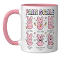 Funny Nursing Bunny Eggs Medical Pain Scale Easter Nurse Ceramic Mug, Pink/White - color: Pink/White