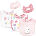 Hudson Baby Unisex Baby Cotton Bib and Headband Set - color: Happy Easter, size: One Size (Pack of 2)