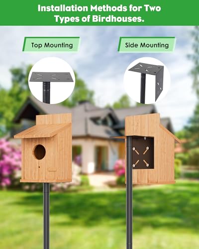 Bird Feeder Pole,92 Inch Bird Feeder Stand,Heavy Duty House Poles with Squirrel Proof Baffle, (House Not Include)