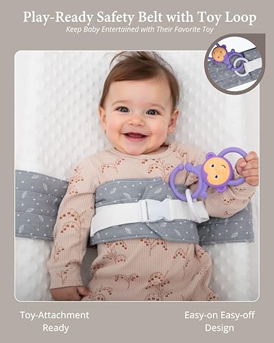Changing Pad Strap & Changing Table Strap, Baby Safety Belt, Gray | Soft, Adjustable, Safety Secure Anti-Escape for Infants 0-24M. Easy-Clean, Comfortable & Portable - color: Grey