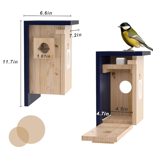 Birdhouse Camera – Solar Powered 1080P/2K HD Smart Nest Box, 2.4G WiFi Live View, Night Vision, Real-Time Bird Watching & Hatching, Outdoor Garden Bird Nest, Ideal Gift for Bird Lovers - style: Smart Birdhouse