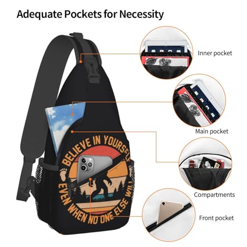 Bigfoot Sling Bag for Women, Crossbody Bag Sasquatch Sling Backpack for Men, Casual Shoulder Bags Lightweight Gym Outdoor Sports Travel Hiking Fishing Daypack - color: Bigfoot