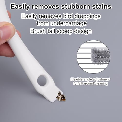 2pcs Bird Cage Cleaner with Long Handle, Bird Cage Brush Droppings Removal Tool for Small Animals Remover Parrot Bath Perches Cleaning Accessories