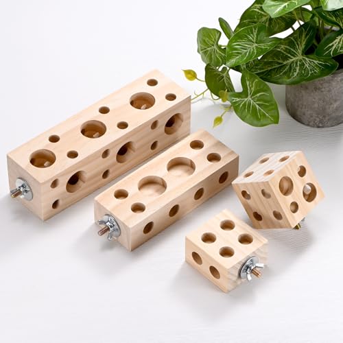 M METERXITY Bird Chew Play Thing, 1.22x2.2x5.9 in Pine Wood Parrot Bird Perch Stand Teeth Chew Bite Games for Parrots/Cockatiels/Parakeets - size: 1.22x2.2x5.9 in