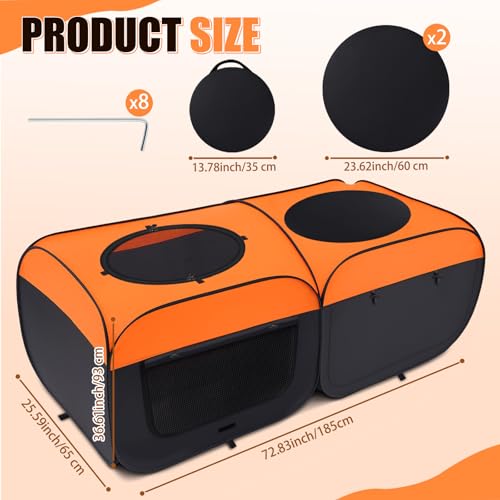 LemonRoad 73 Inch Large Chicken Brooder Box for Chick Starter Kit, Holds up to 30-40 Chicks, Upgrade Dual Door, Top Shading Design, Chick Brooder Pen/playpen/Baby Chicken, Bottom Non-Detachable