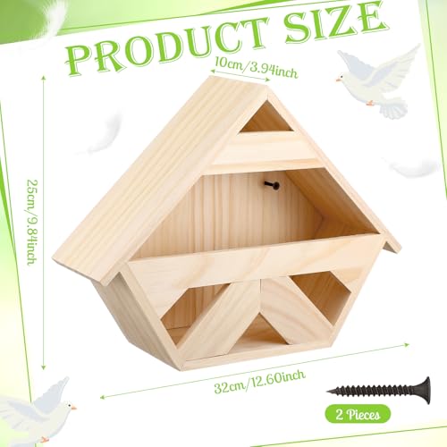 Weysat Cedar Dove Nesting Box Solid Wood Mourning Dove Nest Box for Outside Pigeon Finches and Wild Birds Roosting and Nesting Platform Birdhouse Outdoor DIY Garden Decoration