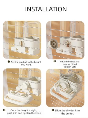 2-in-1 Bird Feeder Water Cup, Dual Perch for Cage | extured Non-Slip Stand, Includes Isolation Plate for Dry-Wet Separation, for Parakeets Cockatiels Finches
