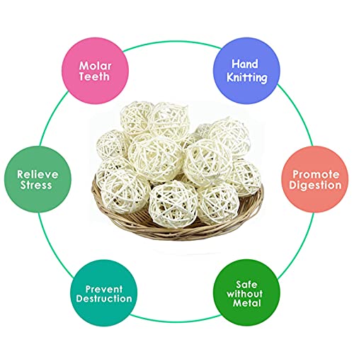 Tfwadmx 10 Pcs Willow Ball, Bird Foraging Toys, Small Animal Chew Toy Activity for Parrot Macaw Hamster Guinea Pig Rat Parakeet Cockatiels Conure Finch Budgerigar Lovebird - size: 1 In