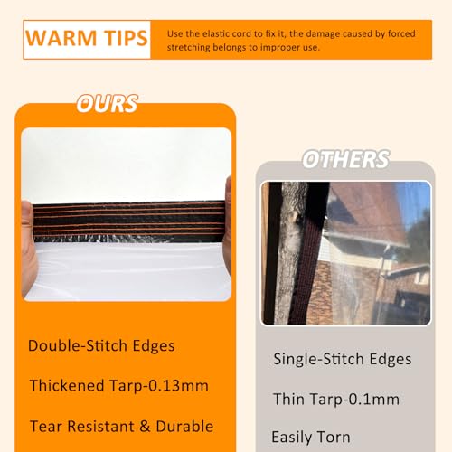6.6 x 10FT Waterproof Chicken Coop Cover for Winter, Durable Easy Install Chicken Run Tarp with Rope & Cable Tie, Chicken Coop Insulation Windproof Winterizing Cover for Large Chicken Cage Walk-in Run
