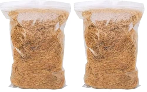 Long Coconut Husk Fiber Mulch Silk for Orchids Clean Coconut Shell Moss Covering 0.22 Pounds (Pack of 2) - size: 100 grams/0.22 pounds (Pack of 2)