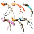 6 Pieces Cat Feather Toys Replacement Bird Cat Toy Wand Refills Cats Toy Replacement Natural Bird Feathers for Cats Toys - color: 6 Pcs Bird