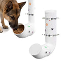 Gravity Dog Self Feeder, Automatic PVC Pipe Pet Food Dispenser, Large Capacity Hanging Chicken Feeder Station, Auto Refill Bowl for Cat Dog Chicken Turkeys Indoor & Outdoor Use, White