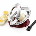 Egg Slicer & Cutter for Hard Boiled Eggs – 2-Way Multipurpose Stainless Steel Slicer for Fruits & Vegetables – Includes Cleaning Brush
