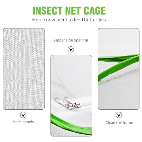 EATAKWARD Mesh Plant Enclosure, 15.7'' X 15.7'' X 2'' Pop-Up Foldable Mesh Cage for Breeding, Grow Tent Plant Cover for Fruit, Vegetables, Pests, Bird and Pest Protection Guard for Flowers and Herbs - size: 15.7'' X 15.7'' X 2''