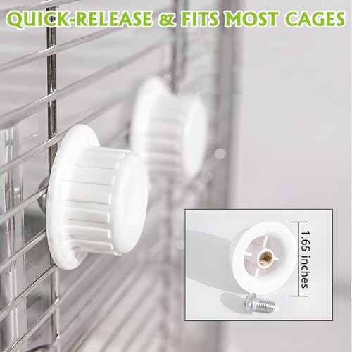 BNOSDM Bird Feeder for Cage with Rotating Foraging Toy No Mess Acrylic Hanging Food & Water Dispenser with Stainless Steel Bowl & Anti-Slip Perch Stand for Parrot, Budgie, Parakeet, Lovebird, Canary
