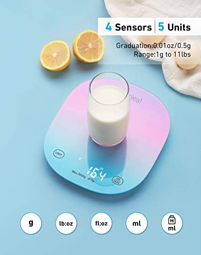 arboleaf Food Scale Rechargeable, Food Scales Digital Weight Grams and oz, Kitchen Scales Digital Weight, Smart Baking Measuring Food Scales for Kitchen Gift, Weight Loss, 0.1oz/0.5g, 22lbs/10kg | USB Rechargeable, 22lb Digital Smart Weighing with App for