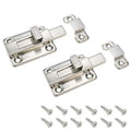 Geesatis 2 Pcs Sliding Lock Barrel Bolt Stainless Steel Sliding Latch Lock | Barrel Bolt for Chests Cabinets Door Lock Bird Cage Lock Replacement, with Mounting Screws, Silver - style: B-Silver