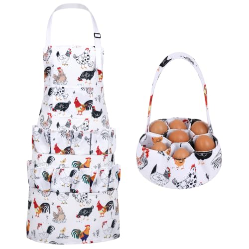 Egg Collecting Apron, 15 Pockets Egg Collecting Holding Apron | Egg Apron Chicken Eggs Gathering Basket with 7 Pouches for Farmers Chicken Duck Goose Eggs