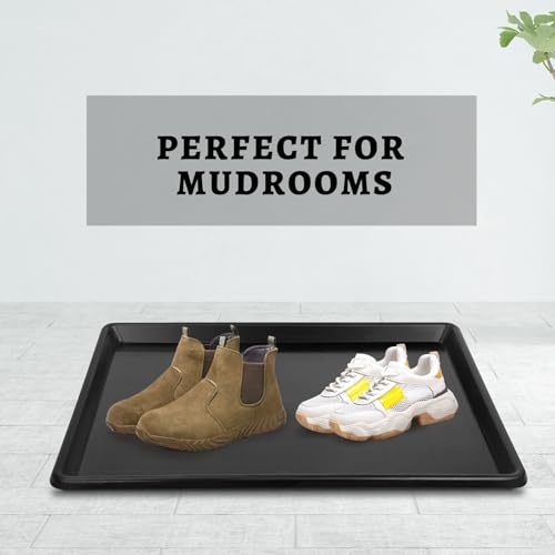 2pcs 26.77"x20.47" Replacement for Dog Crate Plastic Cage Bottom Pan Multi-Purpose Boot Mat Shoe Tray Indoor Outdoor Waterproof, Dog and Cat Rabbit Food Bowls Floor Liners - size: 2Pcs 26.8"x20.6"