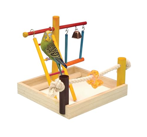 Penn-Plax Bird Life Wooden Playpen – Great for Parakeets, Lovebirds, and Parrotlets – Small - color: Multicolor, size: Small