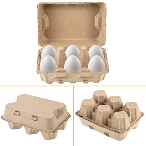 36 Pcs Jumbo Duck Egg Cartons Paper Goose Egg Cartons for Normal Size Geese Blank Natural Pulp Jumbo Eggs Container Holder Reusable for Six Duck Goose Hen Eggs