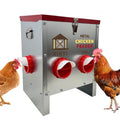XINYI 7.1 Gallon Auto Chicken Feeder, 6 Ports Galvanized Chicken Feeder,Large Chicken Food Container No Waste & Rodent Proof Chicken Food Dispenser System, Weatherproof Duck Feeder - size: 6 ports