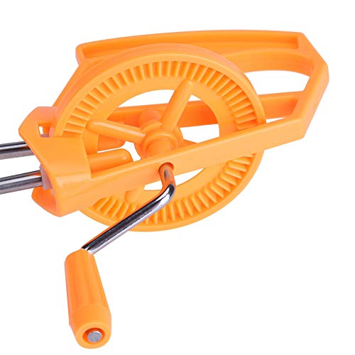 Egg Beater Hand Crank, Stainless Steel Manual Egg Whisk Mixer Handheld Rotary Hand Whip Kitchen Cooking Tool for Whisking Frothing Mixing (Orange) - color: Orange