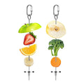 Bird Food Holder Stainless Steel Fruit Vegetable Stick Skewer for Parrots Cockatoo Cockatiel Cage Treating Tool (2 PCS-L) - size: 2 PCS-L