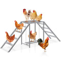 Chicken Coop Perches with Swing, Chicken Roosting Bars, Chicken Run Accessories Toy, Wooden Chicken Ladder for Pet's Healthy & Happy, Sturdy and Easy to Clean, Suitable for Backyard Farm,Gray