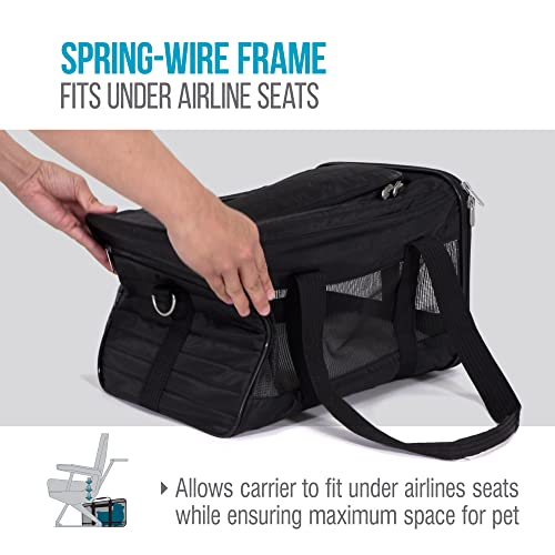Sherpa Original Deluxe Travel Pet Carrier, Airline Approved & Guaranteed On Board - Black, Medium - size: 17.0"L x 11.0"W x 10.5"H