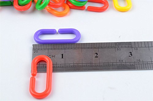 100 Piece Plastic C-Clips Hooks Chain Links C-Links Rat Parrot Bird Toy Cage