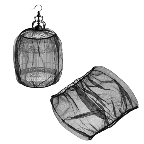 Bird Cage Seed Catcher, Bird Cage Net Cover Seeds Guard, Universal Birdcage Accessories, Black, Circumference 59.1"-70.9", Height 21.7" for Parrot Cockatiel Enclosures - color: Black, size: Circumference 59.1"-70.9", height 21.7"